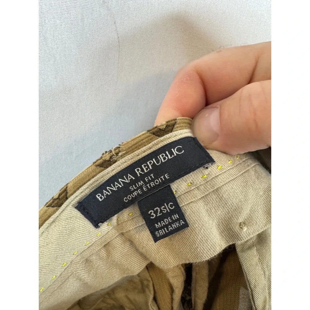 Banana Republic Mens Slim‎ Fit Heritage Corduroy Chinos Khaki Tan Brown 32x30